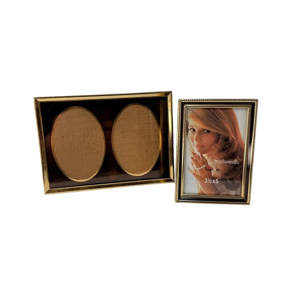 Set‎ of 5 Vintage Brass Photo Frames Gallery Wall Collection 1980s 1990s